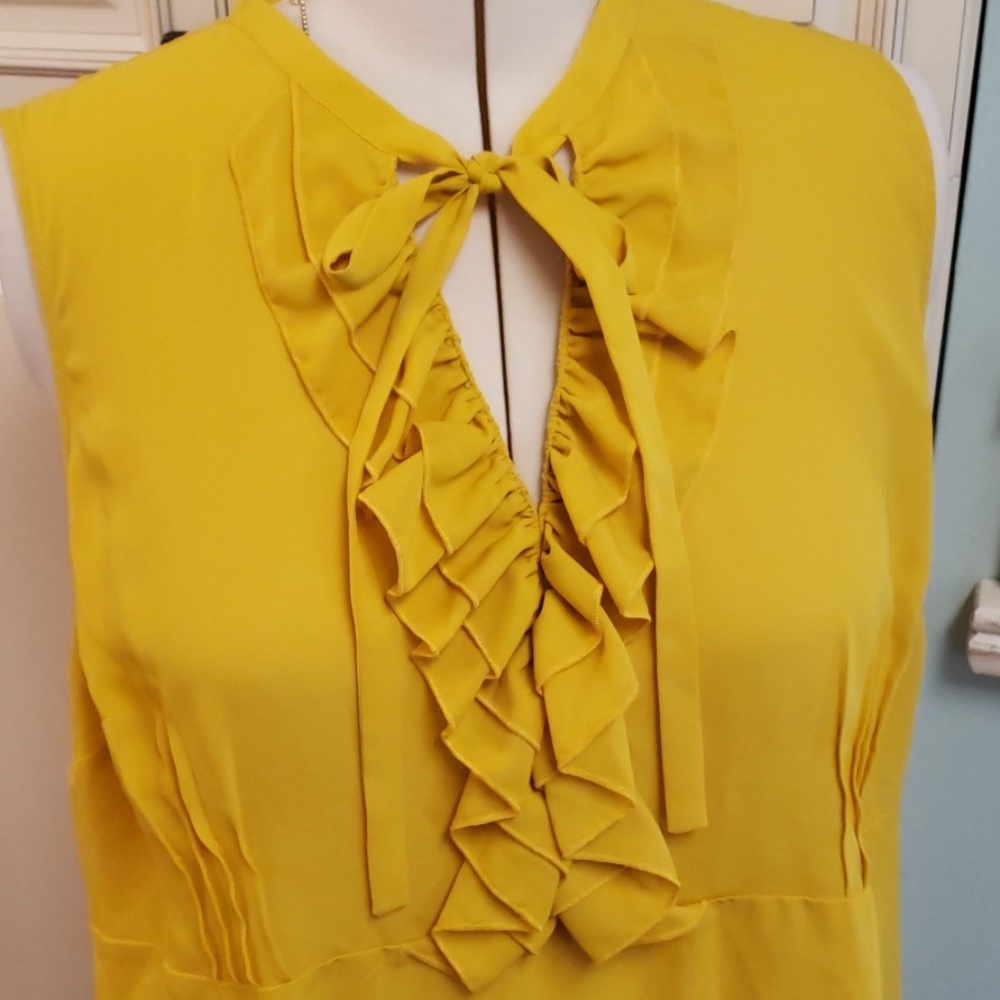 Eloquii Mustard Ruffle Top